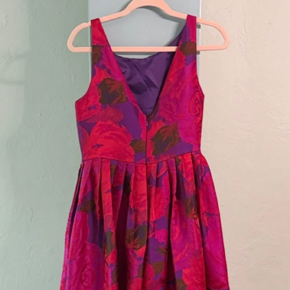 Adrianna Papell Fuchsia and Purple Floral Maxi Gown Sz 6P petite 6 - Picture 4 of 5